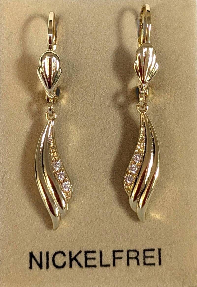 Ohrhänger Mit Klappbrisur Gold Ohrringe Deutsche Juwelier Qualität Schmuckmanufaktur Echt Vergoldet Damen Mädchen Zeitlos Wunderschön Neu von LuederitzDesign