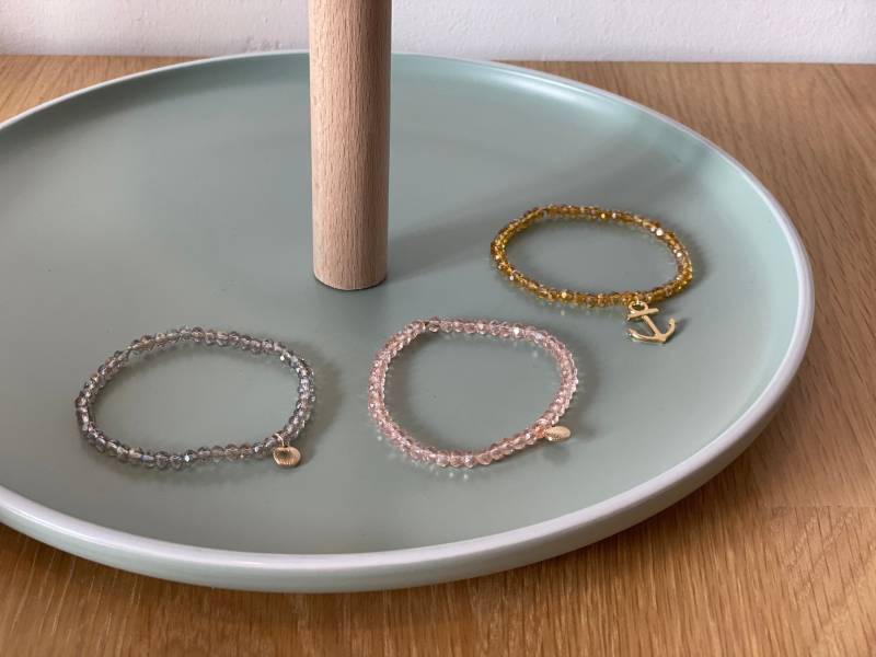 Armband Glasperle Geschliffen Mit Anhänger von LuettenShopDE