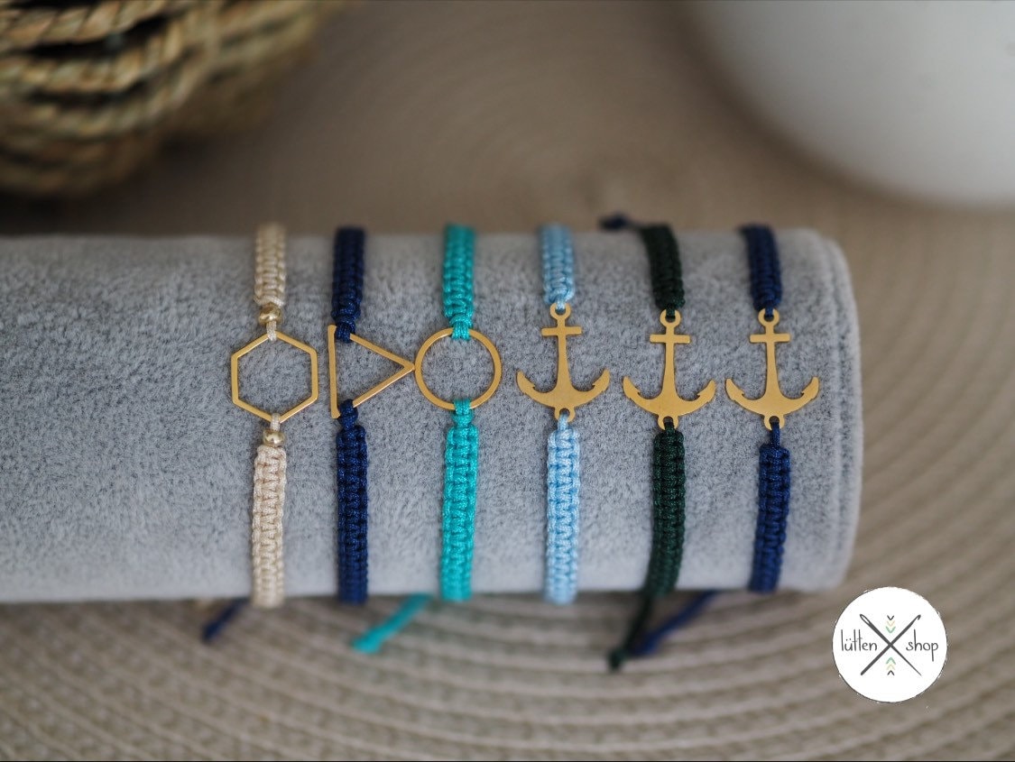 Armband Makramee Versch. Farben Herz Anker Geflochten Freundschaftsarmband Armband Makramee Versch. Farben Herz Anker Geflochten Freundschaftsarmband von LuettenShopDE