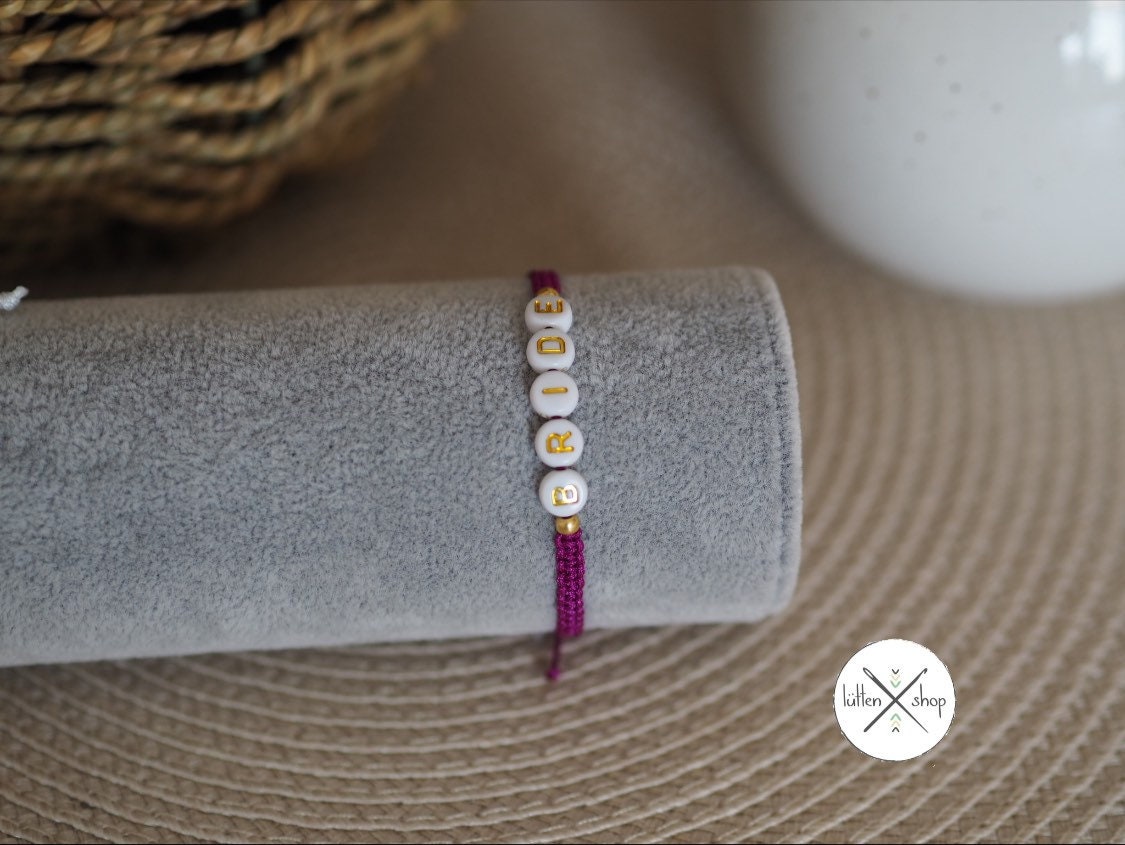 Armband Personalisierst Makramee Versch. Farben Geflochten Freundschaft Bride Braut Team Jga Armband Personalisierst Makramee Versch. Farben Geflochten Freundschaft Bride Braut Team Jga von LuettenShopDE