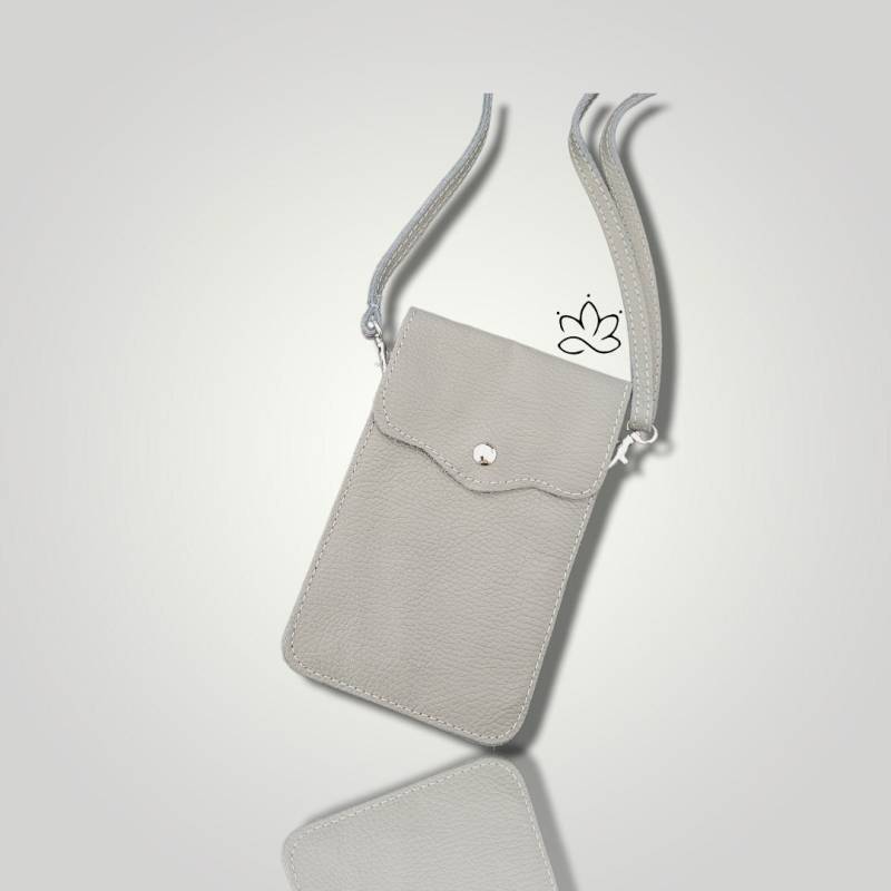 Echtleder Handytasche "Pety" in Grau von LuettisDekoStudio
