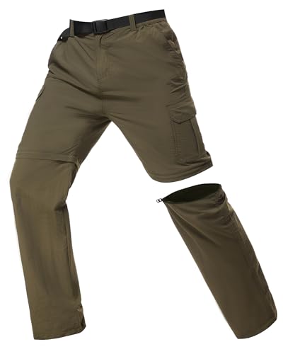 Lufebut Wanderhose Herren Zip Off Sommer, Abnehmbar Trekkinghose Outdoorhose mit 5 Taschen, Atmungsaktiv Schnell Arbeit Hosen Trockend Funktionshose Softshellhos（Empfohlen: eine Größe größer wählen） von Lufebut
