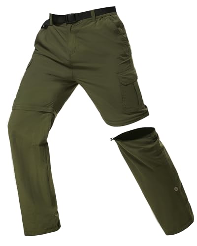 Lufebut Wanderhose Herren Zip Off Sommer, Abnehmbar Trekkinghose Outdoorhose mit 5 Taschen, Atmungsaktiv Schnell Arbeit Hosen Trockend Funktionshose Softshellhos（Empfohlen: eine Größe größer wählen） von Lufebut