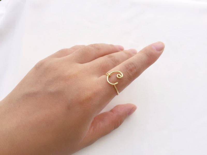 Benutzerdefinierte Erste Ring, Gold Ersten Schmuck, Silber Buchstabe C Namensring, Personalisierte Brautjungfer Geschenk, Hochzeitsgeschenk Benutzerdefinierte Erste Ring, Gold Ersten Schmuck, Silber Buchstabe C Namensring, Personalisierte Brautjungfer Geschenk, Hochzeitsgeschenk von LuffyDesigns