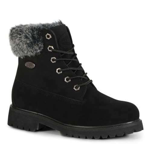 Lugz Damen Convoy Kunstpelz Schnürstiefel Mode-Stiefel, Schwarz, 37.5 EU von Lugz