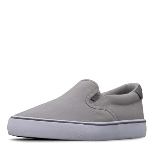 Lugz Herren Clipper Classic Slip-on Canvas Sneaker, Legierung/Anthrazit/Weiß/Grau, 45 EU Weit von Lugz