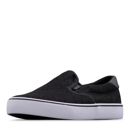 Lugz Herren Clipper Classic Slip-on Canvas Sneaker, Schwarz/Weiß Denim, 44.5 EU von Lugz