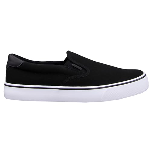 Lugz Herren Clipper Classic Slip-on Fashion Sneaker, Schwarz/Weiß/Schwarz, 39 EU Weit von Lugz