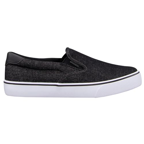 Lugz Herren Clipper Wide Slip on Sneakers Sneaker, Schwarz/Weiß Denim, 41 EU Weit von Lugz