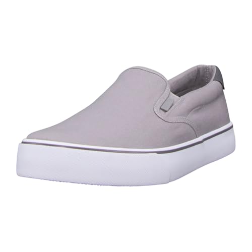 Lugz Herren Clipper Classic Slip-on Fashion Sneaker, Legierung/Anthrazit/Weiß/Grau, 39 EU Weit von Lugz