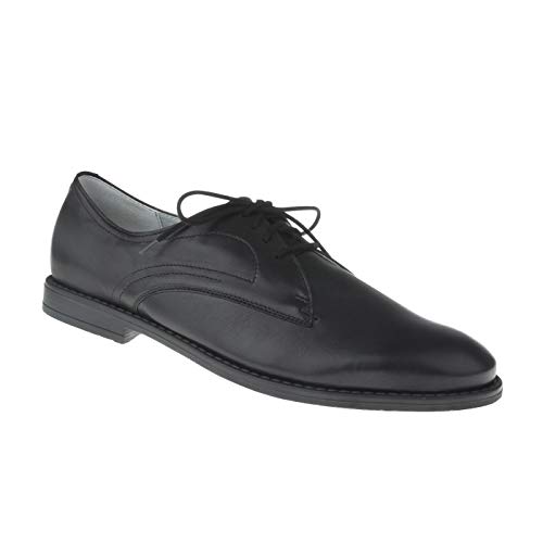 Lui by tessamino Herren Schnürer Miles aus echtem Lammleder in Weite H, breite Herrenschuhe Hallux geeignet, elegante Anzugschuhe mit Einlegesohlen 42 schwarz von Lui by tessamino