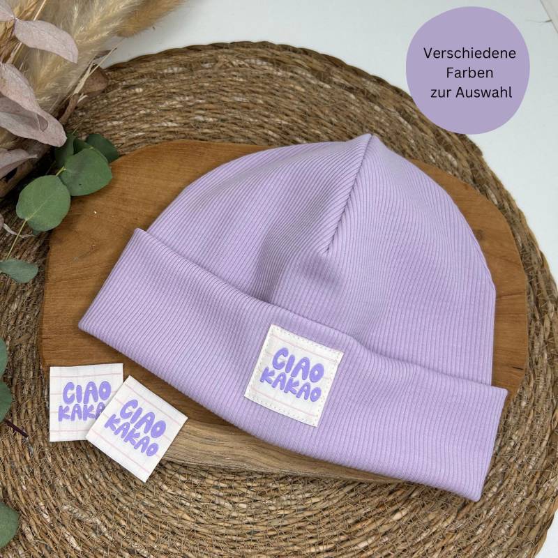 Hipster Beanie Aus Ribjersey - Mit Ciao Kakao Label in Flieder Verschiedene Farben Möglich Hipster Beanie Aus Ribjersey - Mit Ciao Kakao Label in Flieder Verschiedene Farben Möglich von Luibu