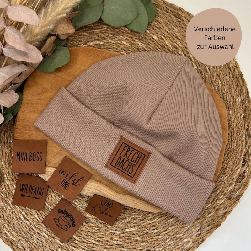 Hipster Beanie Aus Ribjersey - Mit Kunstlederlabel Verschiedene Farben Möglich Hipster Beanie Aus Ribjersey - Mit Kunstlederlabel Verschiedene Farben Möglich von Luibu