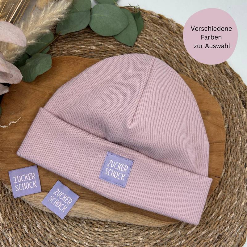 Hipster Beanie Aus Ribjersey - Mit Zuckerschock Label Verschiedene Farben Möglich von Luibu