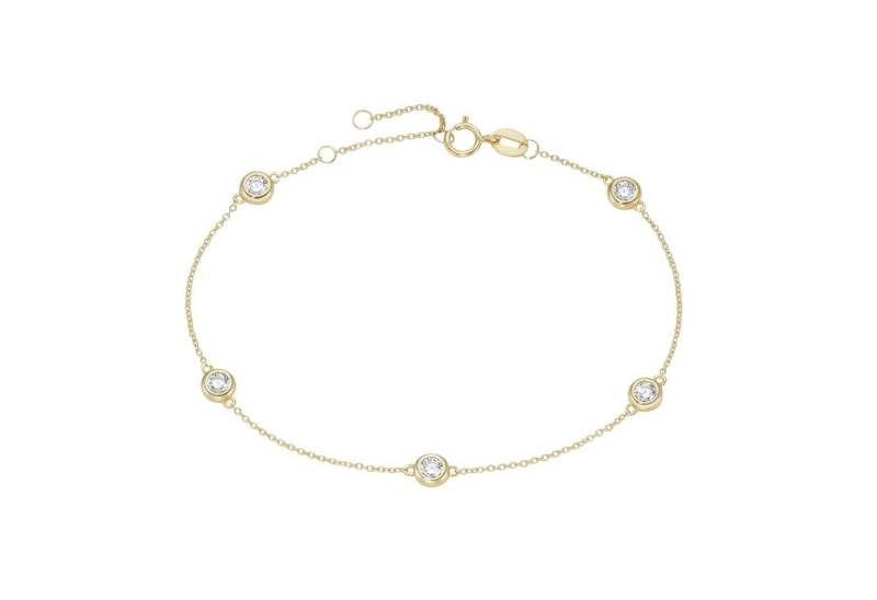 Luigi Merano Armband Ankerkette mit Zirkonia, Gold 375 von Luigi Merano