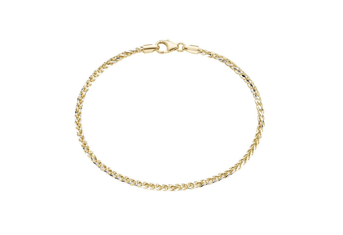 Luigi Merano Armband in Zopfketten-Muster bicolor, Gold 585 von Luigi Merano