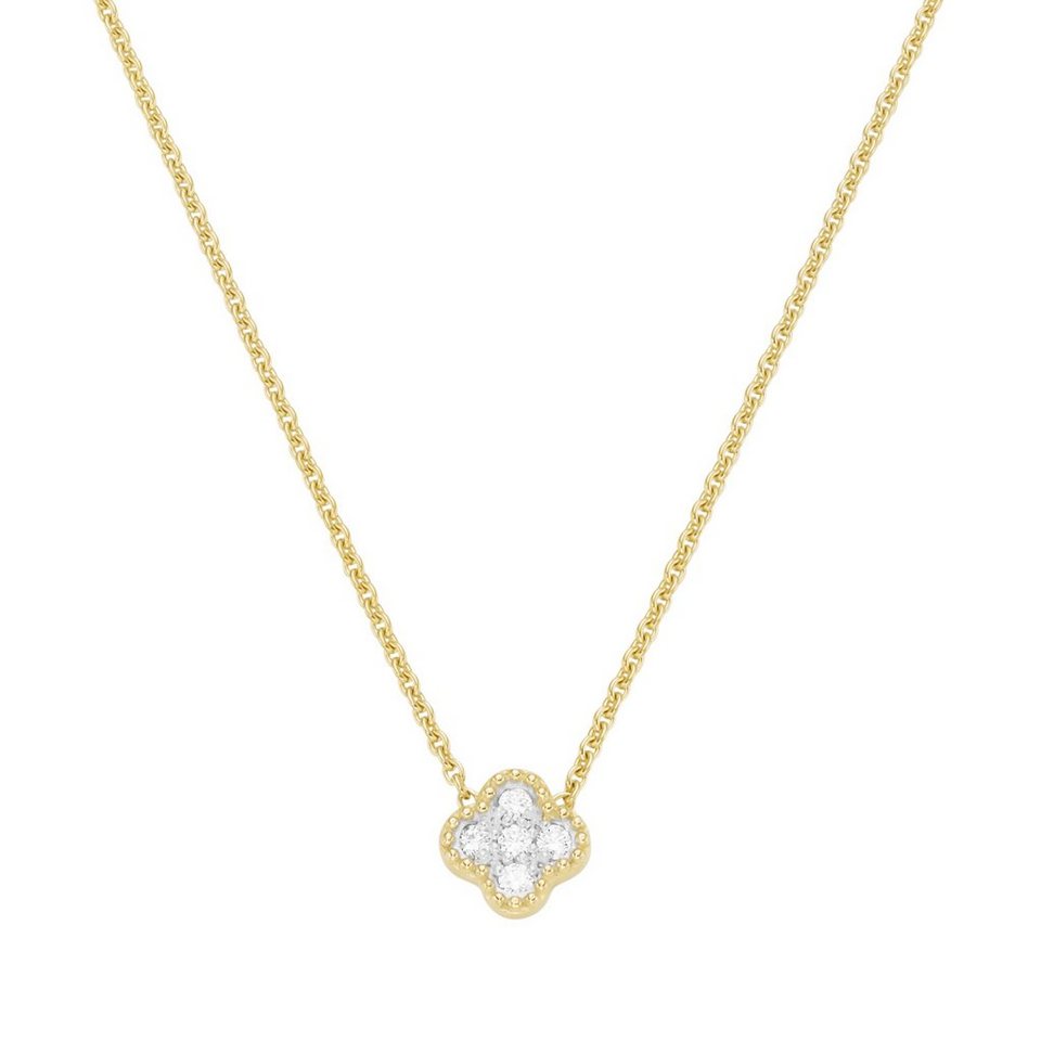 Luigi Merano Collier Mittelteil Blüte, mit funkelnden Brillanten, Gold 585 von Luigi Merano