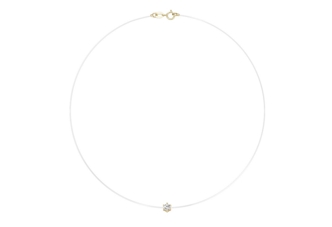 Luigi Merano Collier schwebender Anhänger mit Zirkonia, Gold 375 von Luigi Merano