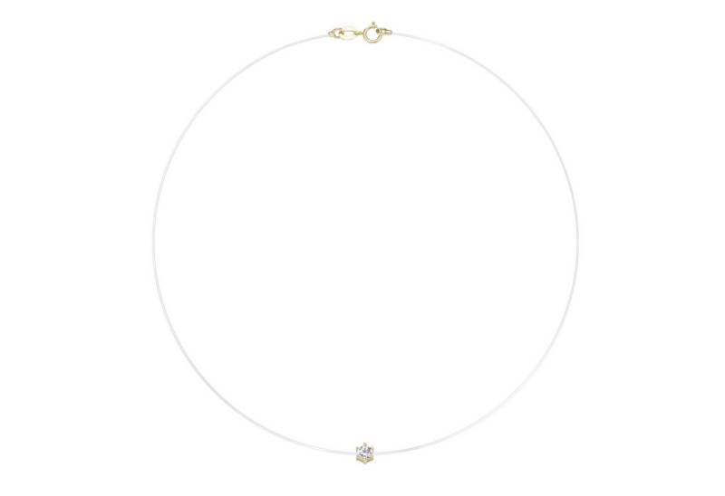 Luigi Merano Collier schwebender Anhänger mit Zirkonia, Gold 375 von Luigi Merano