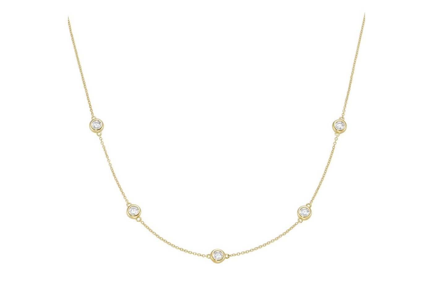 Luigi Merano Goldkette Ankerkette mit Zirkonia, Gold 375 von Luigi Merano