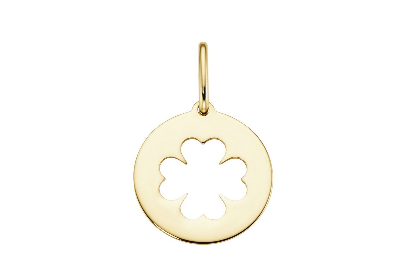 Luigi Merano Kettenanhänger Plättchen Kleeblatt, Gold 375 von Luigi Merano