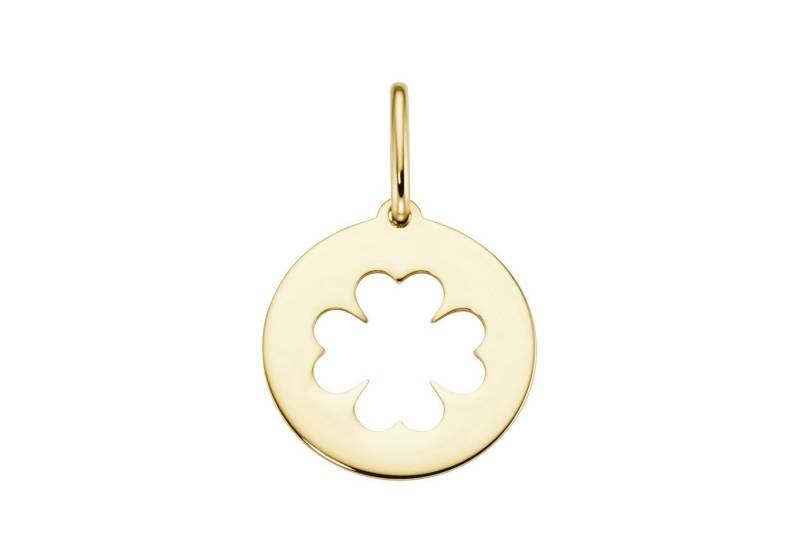 Luigi Merano Kettenanhänger Plättchen Kleeblatt, Gold 375 von Luigi Merano