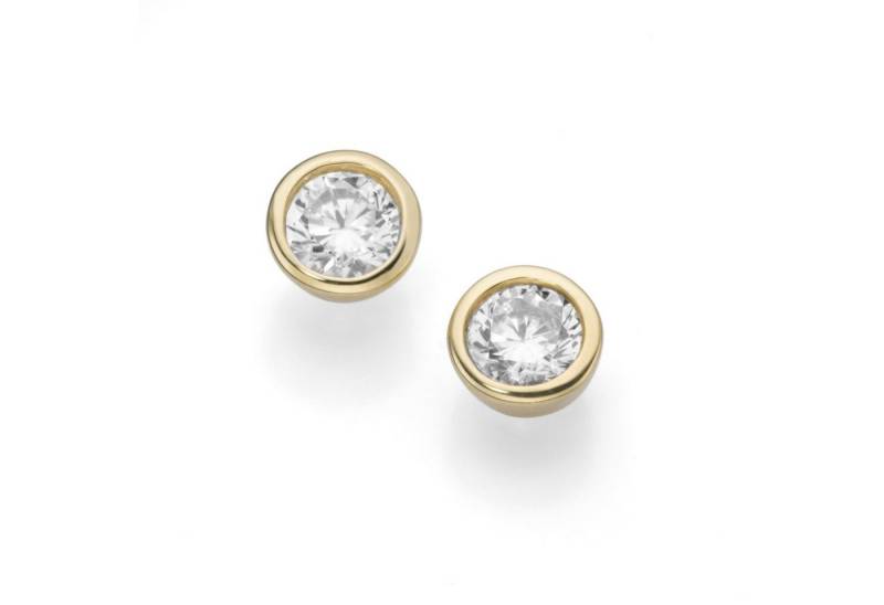 Ohrstecker-Set Karat 94014840 Ohrringe Ohrstecker Damen 375/- Gelb-Gold Zirkonia Ø 5 mm von Luigi Merano