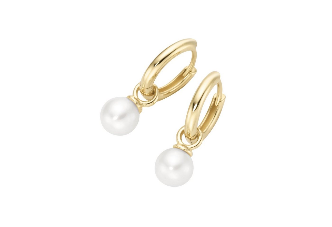 Luigi Merano Paar Creolen Süßwasserperlen als Behang, Gold 585 von Luigi Merano