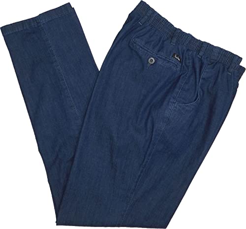 Luigi Morini Herren Sommer Hose Stretch Schlupfhose Amberg 40-8527/16 blau, Herren-Größe:29 von Luigi Morini