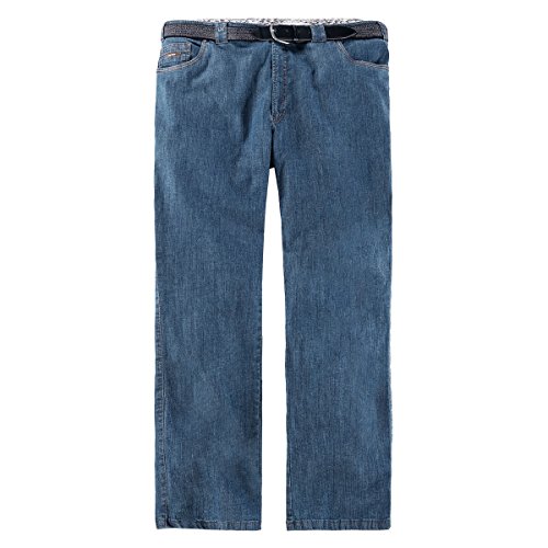 Luigi Morini Jeans blau mit Gürtel Übergröße, Größe:32 von Luigi Morini