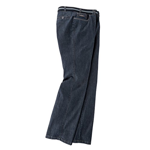 Luigi Morini Stretchjeans Dark Denim mit Gürtel Übergröße, Größe:64 von Luigi Morini