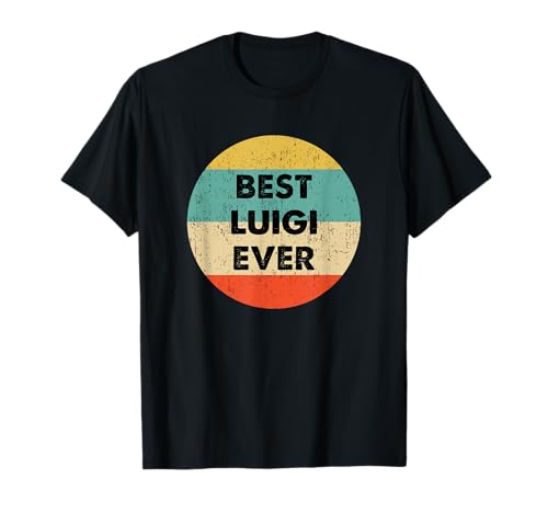 Luigi Vorname T-Shirts & Geschenke - Unisex Erwachsene & Kinder - Mario-Fans - Kurzarm - T-Shirt - Schwarz - S von Luigi Vorname T-Shirts & Geschenke