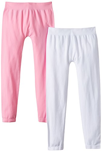 Luigi di Focenza Mädchen 1671 Legging, Rosa (rosa-weiß 576/099), One Size (2er Pack) von Luigi di Focenza