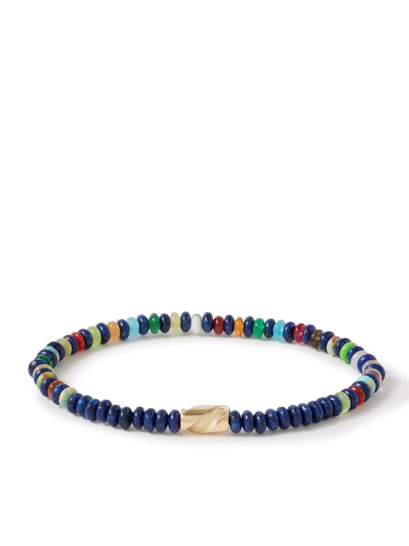 Luis Morais - 14-Karat Gold, Lapis Lazuli and Agate Beaded Bracelet - Men - Blue von Luis Morais
