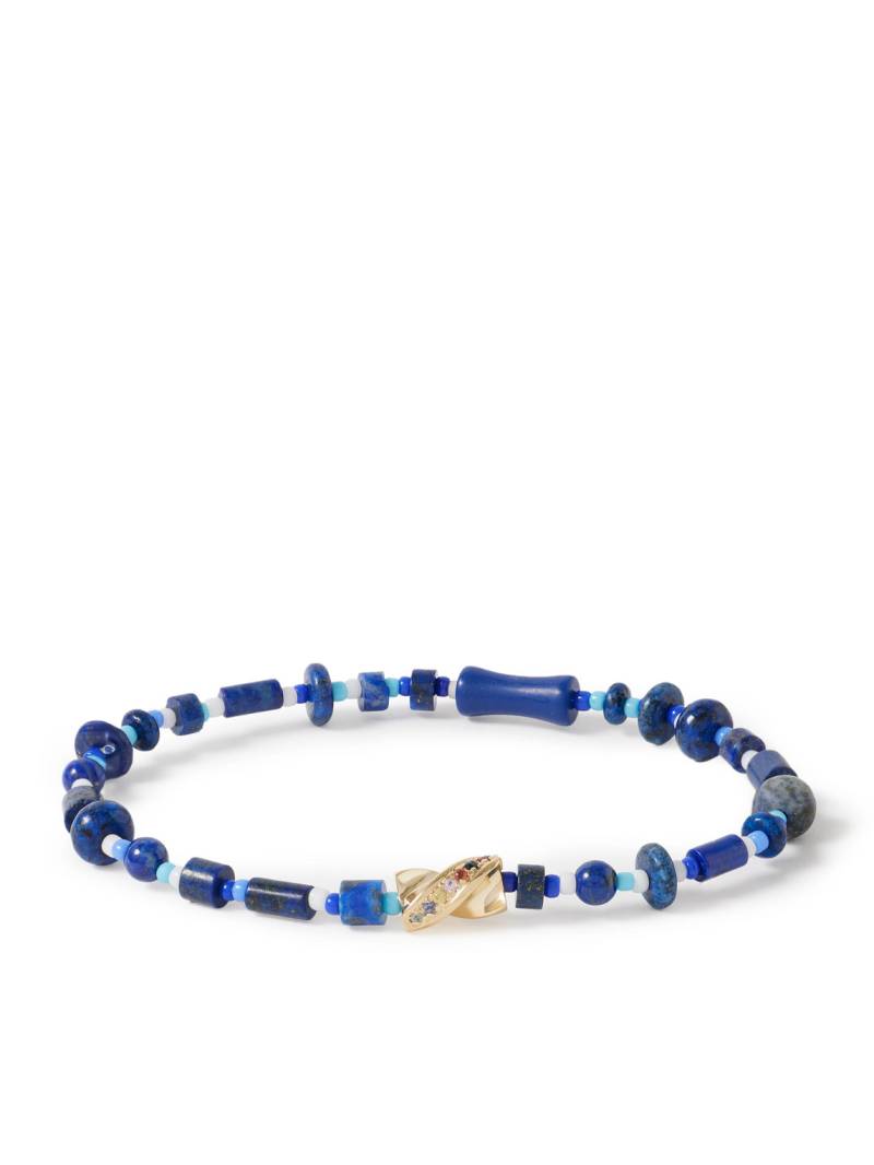 Luis Morais - 14-Karat Gold, Lapis Lazuli and Sapphire Beaded Bracelet - Men - Blue von Luis Morais