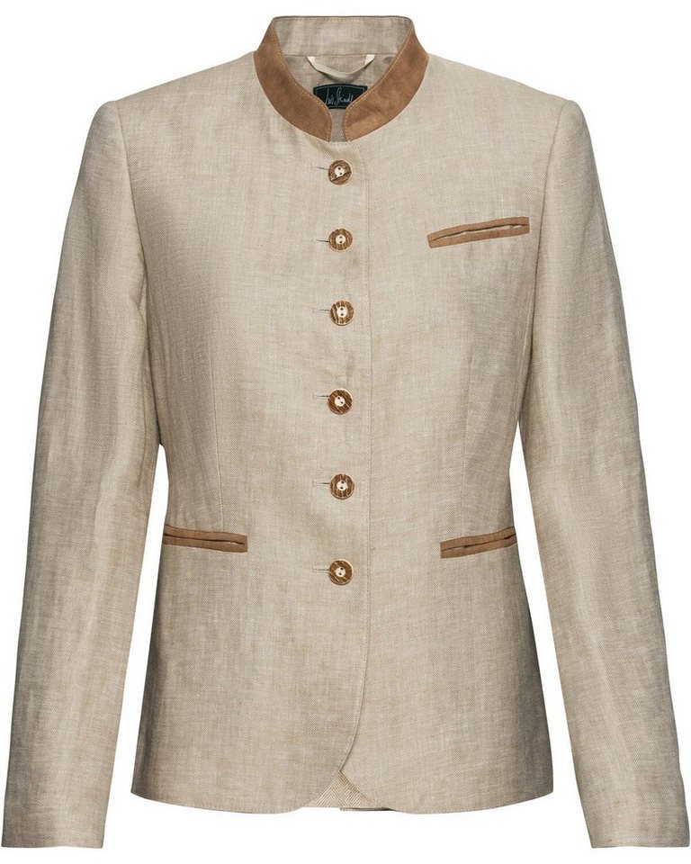 Luis Steindl Trachtenjanker Stehkragenjacke in Fischgratmuster von Luis Steindl