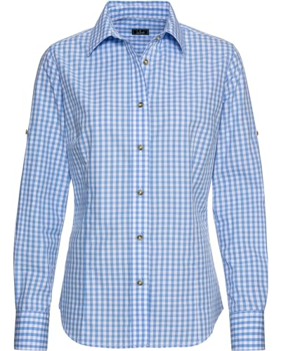 Luis Steindl Vichykaro-Bluse Hellblau 40 von Luis Steindl