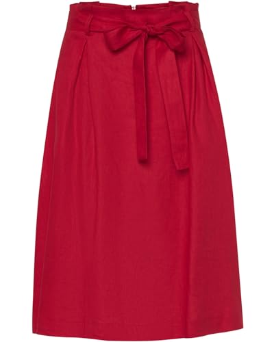 Luis Steindl Weiter Leinenrock mit Gürtel Rot 46 von Luis Steindl