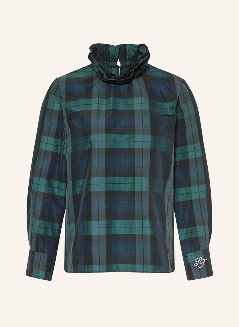 Luis Trenker Blusenshirt Lufiamma Mit Rüschen Und Schmucksteinen blau von Luis Trenker