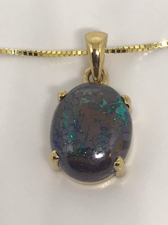 14K Gelbgold Opal Anhänger von LuisApenJewelry