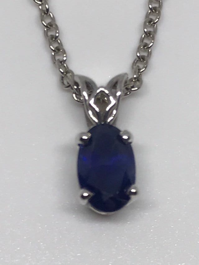 14K Weißgold Saphir Anhänger von LuisApenJewelry