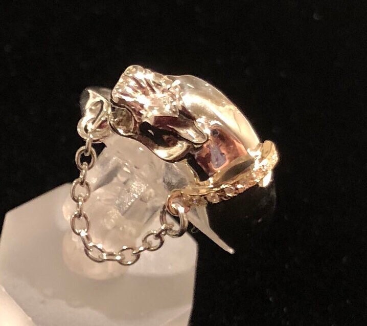 Schwarzer Panther Sterling Silber Damenring von LuisApenJewelry