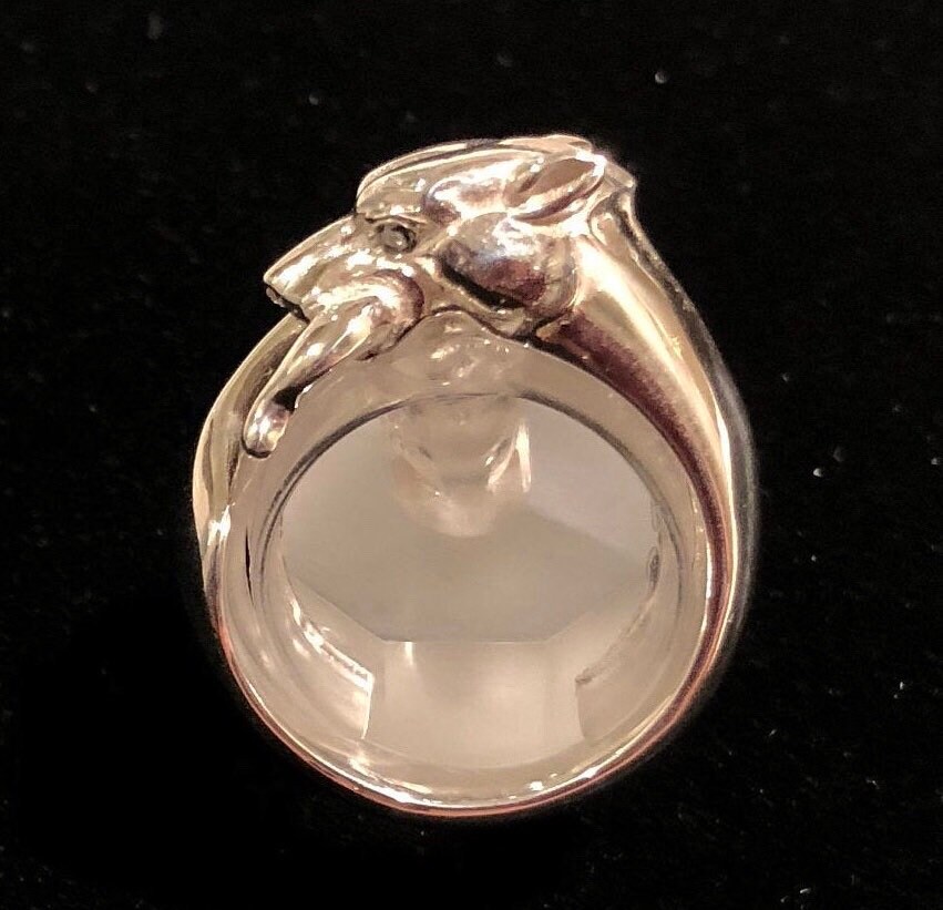 sterling Silber Schwarzer Panther Ring von LuisApenJewelry