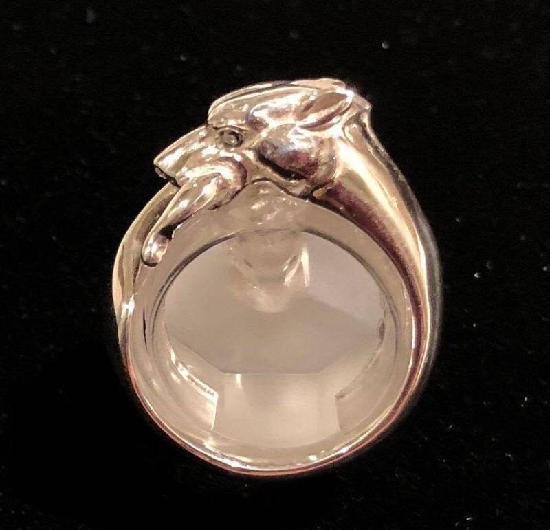 sterling Silber Schwarzer Panther Ring von LuisApenJewelry