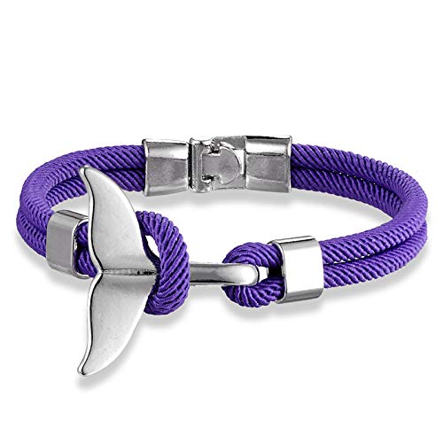 LuisFranklin Halskette Necklace Herren Damen Ketten Anhänger Schmuck Charm Paar Whale Tail Rope Armband Männer Bunte Freundschaftsarmbänder Frauen Homme Freundschaftsschmuck Handarbeit Lila von LuisFranklin
