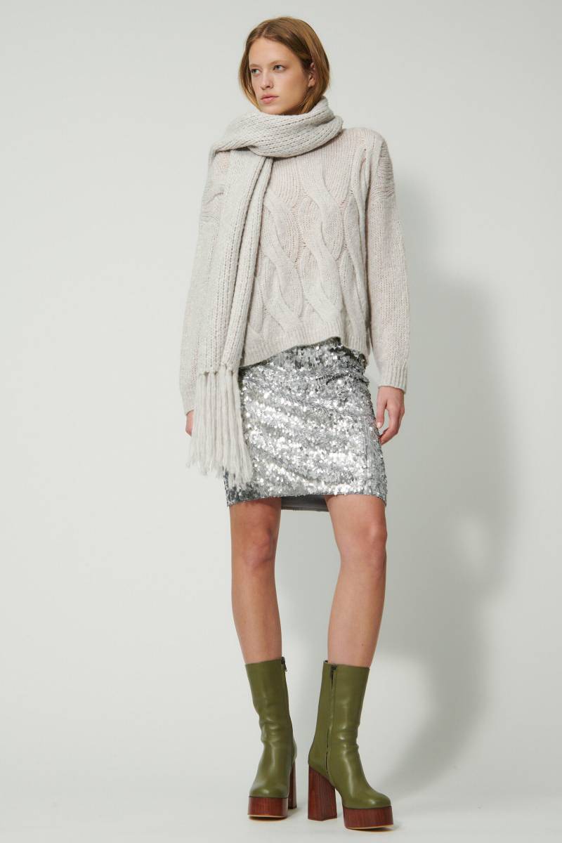 Luisa Cerano - Röcke Weiblich the macro silver sequins - Gr. - 36 von Luisa Cerano