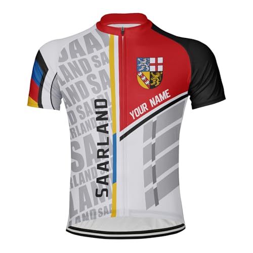 Luisbibe Customized Saarland Männer Radfahren Jersey Kurzarm (DE/NL/SE/PL, Alphanumerisch, L, Regular, Regular, MS3276) von Luisbibe