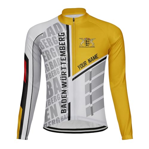 Luisbibe Maßgeschneidert Baden Württemberg Winter Thermal Fleece Herren Radfahren Jersey Langarm (DE/NL/SE/PL, Alphanumerisch, M, Regular, Regular, ML3285) von Luisbibe