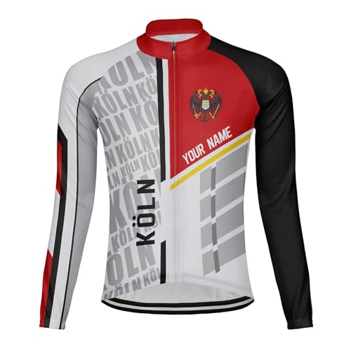 Luisbibe Maßgeschneidert Köln Herren Radfahren Jersey Langarm (DE/NL/SE/PL, Alphanumerisch, XXL, Regular, Regular, ML3301) von Luisbibe