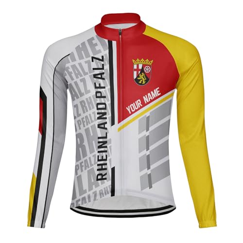 Luisbibe Maßgeschneidert Rheinland Pfalz Herren Radfahren Jersey Langarm (DE/NL/SE/PL, Alphanumerisch, L, Regular, Regular, ML3290) von Luisbibe